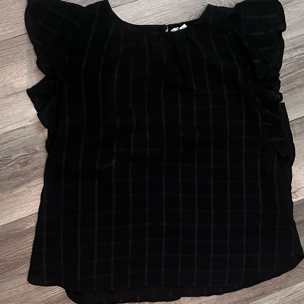 Elle Black Ruffle Sleeve Blouse
